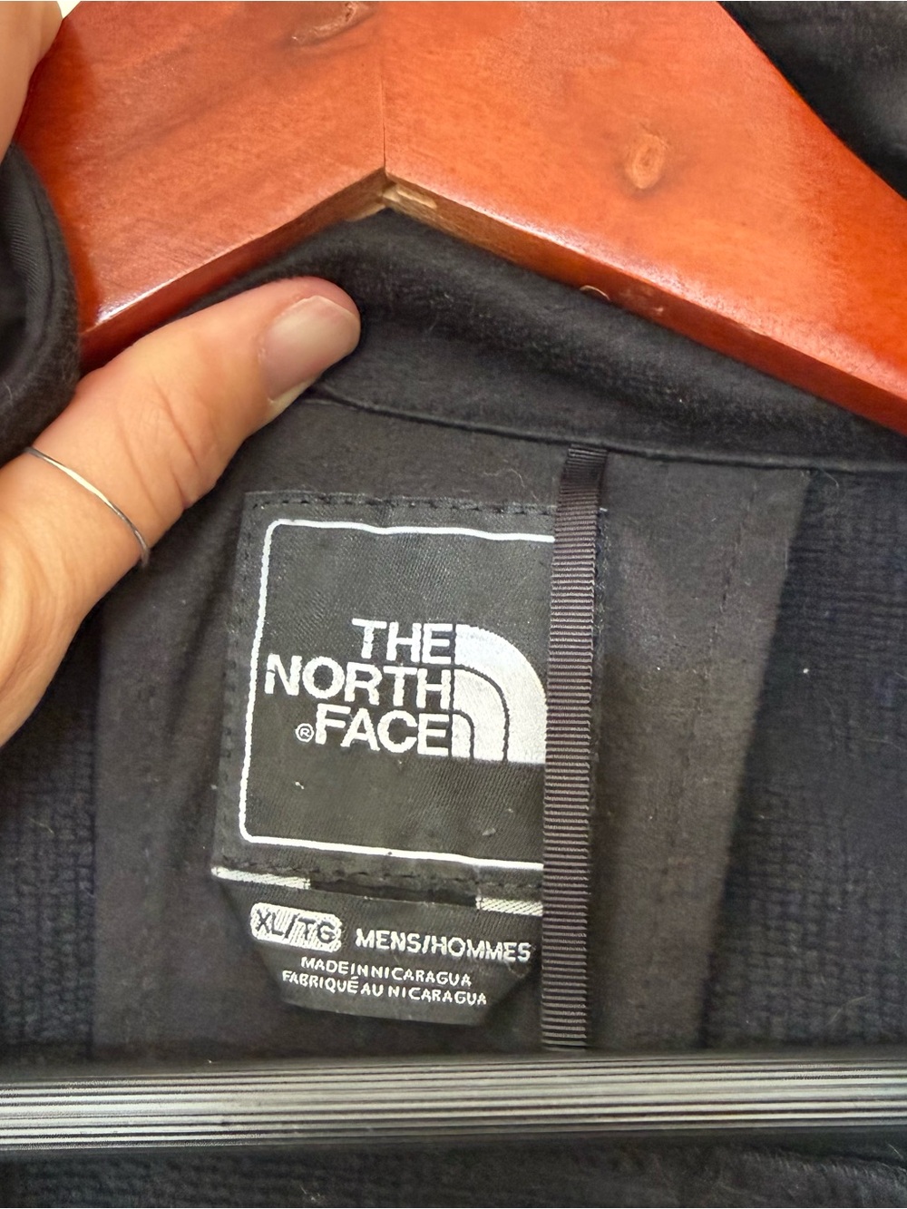 The North Face Black wind stopper Jacket with White Logo - Picture 3 of 3